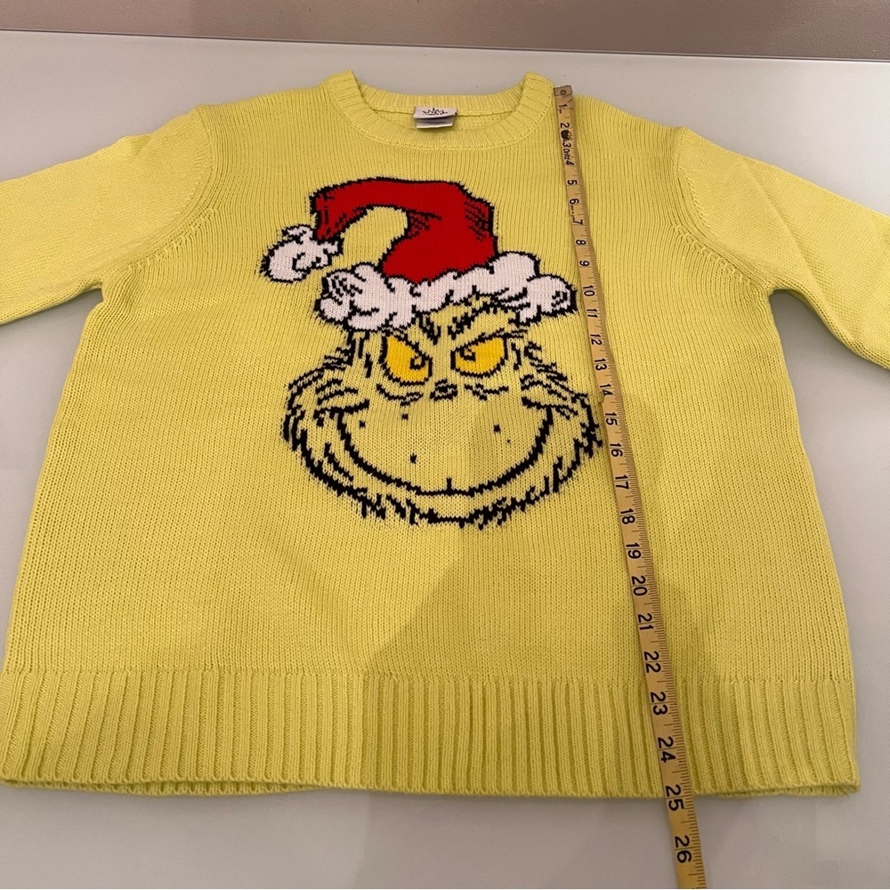 Women's Lime Sweater with Grinch Design - Picture 7 of 9
